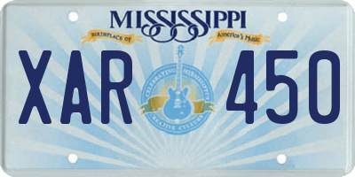 MS license plate XAR450