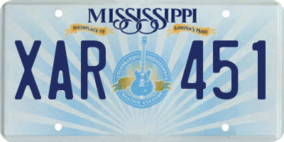 MS license plate XAR451
