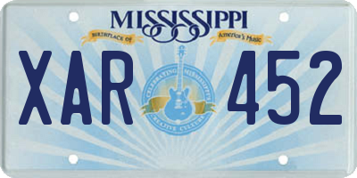 MS license plate XAR452