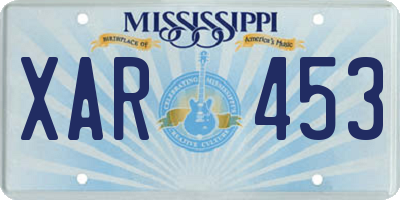 MS license plate XAR453