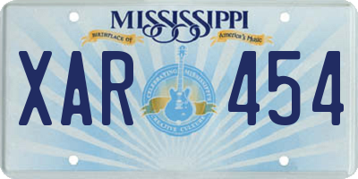 MS license plate XAR454