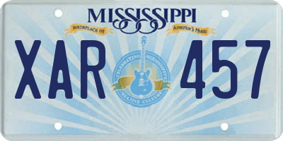 MS license plate XAR457
