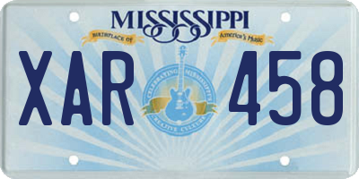 MS license plate XAR458