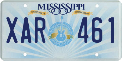 MS license plate XAR461