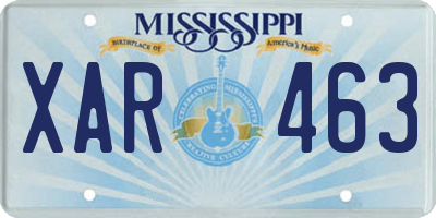 MS license plate XAR463