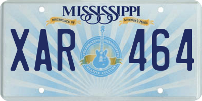 MS license plate XAR464