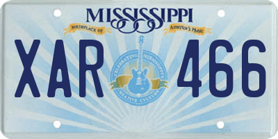 MS license plate XAR466