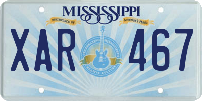 MS license plate XAR467