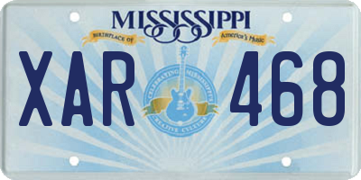 MS license plate XAR468