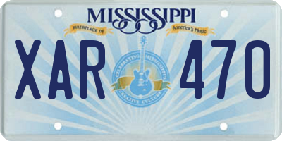 MS license plate XAR470
