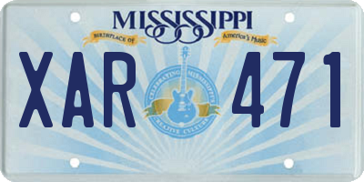 MS license plate XAR471
