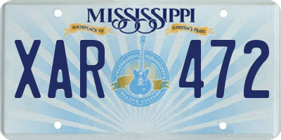 MS license plate XAR472