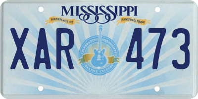MS license plate XAR473
