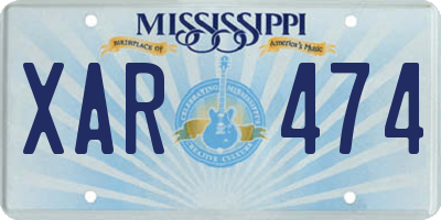 MS license plate XAR474