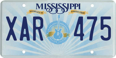 MS license plate XAR475