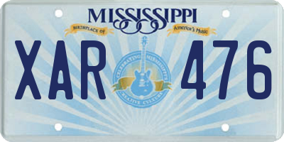 MS license plate XAR476
