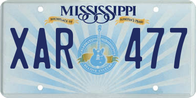 MS license plate XAR477