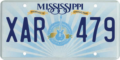 MS license plate XAR479