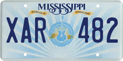 MS license plate XAR482