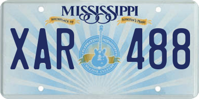 MS license plate XAR488