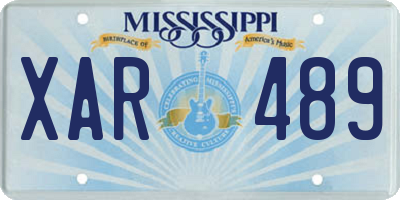 MS license plate XAR489