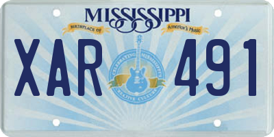 MS license plate XAR491