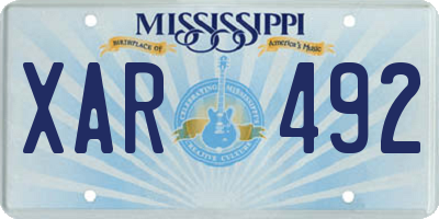 MS license plate XAR492