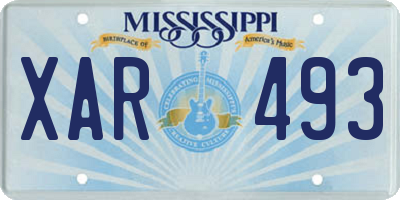 MS license plate XAR493