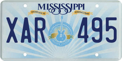 MS license plate XAR495