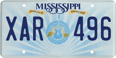 MS license plate XAR496