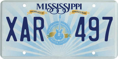 MS license plate XAR497