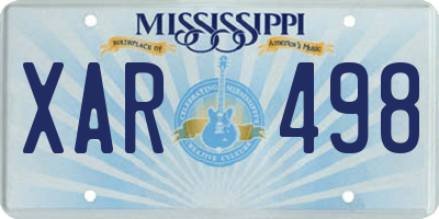 MS license plate XAR498