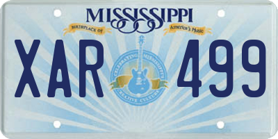 MS license plate XAR499
