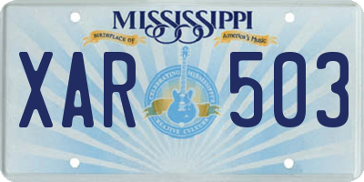 MS license plate XAR503