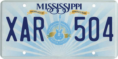 MS license plate XAR504