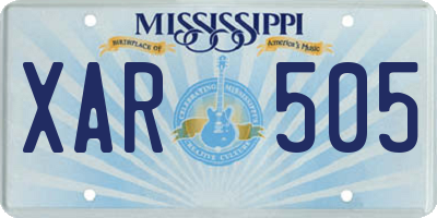 MS license plate XAR505