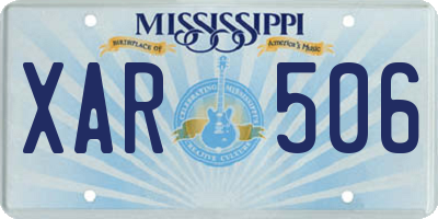 MS license plate XAR506