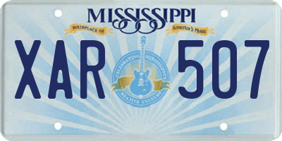 MS license plate XAR507