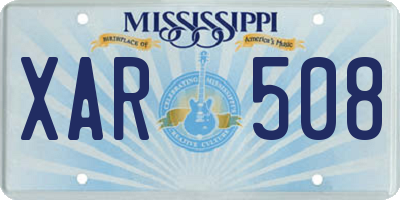 MS license plate XAR508