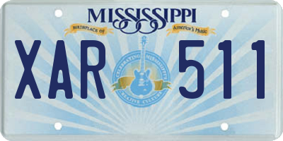 MS license plate XAR511