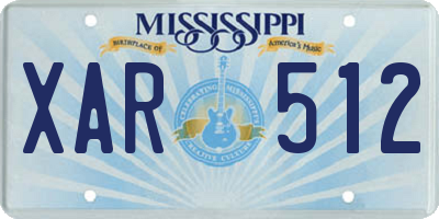 MS license plate XAR512