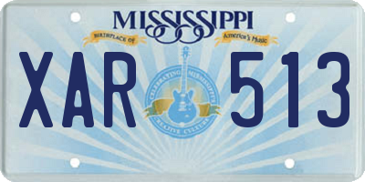 MS license plate XAR513