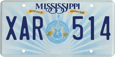 MS license plate XAR514