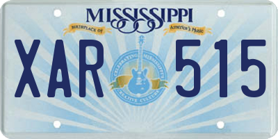 MS license plate XAR515