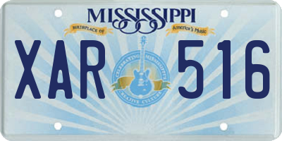 MS license plate XAR516