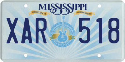 MS license plate XAR518
