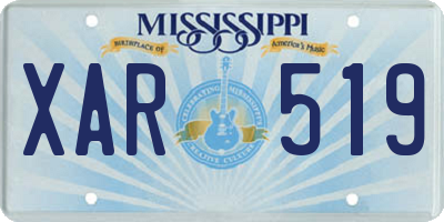 MS license plate XAR519