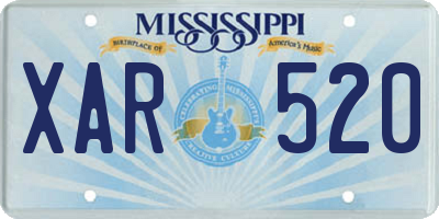 MS license plate XAR520