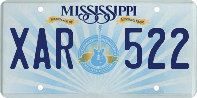 MS license plate XAR522