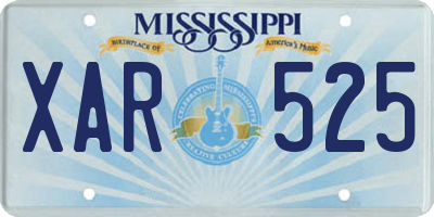 MS license plate XAR525